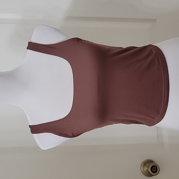 ReoRia Size M Double Lined Cropped Brown Tank Top, Excellent Used Condition - Picture 1 of 11